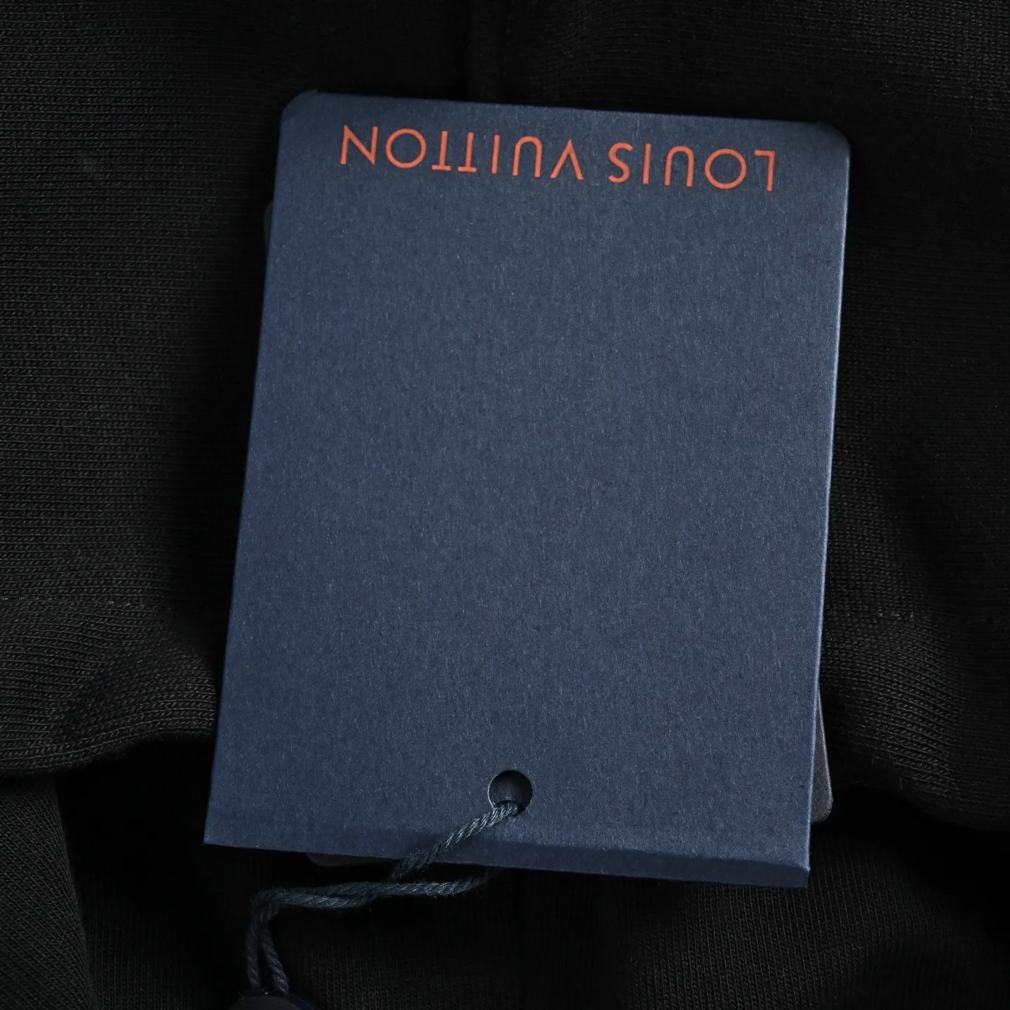 Louis Vuitton/Louis Vuitton embossed leather logo hooded sweatshirt